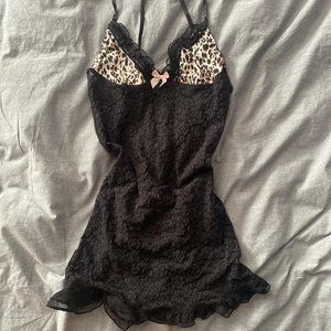 Victoria’s Secret animal print and lace babydoll